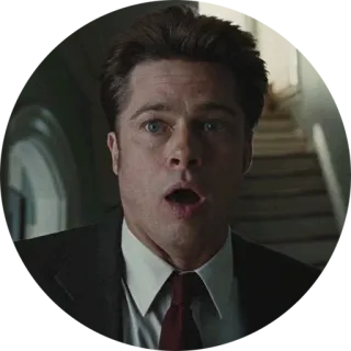 😰 Brad Pitt 배우, 유명인, 인물 사진, 놀람 telegram sticker