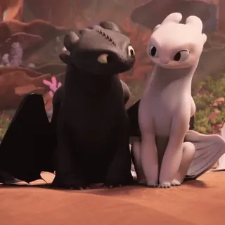 🫧 Toothless How to Train Your Dragon naga, imut, fantasi, kartun, binatang, persahabatan, Light Fury, Toothless telegram sticker