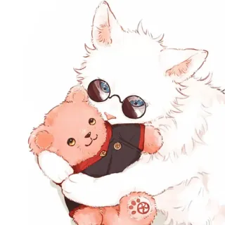 🐈 Katze, Teddybär, niedlich, Anime-Stil, Fellwesen, Tier, Haustier telegram sticker