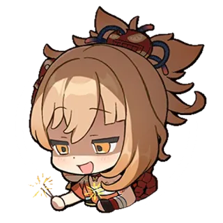 😈 Yoimiya Genshin Impact Anime, Videojuego, Fuegos artificiales, Chica, Personaje, Yoimiya, Genshin Impact telegram sticker