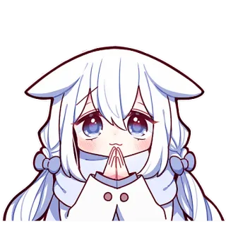 🙏 аниме, милый, девушка, мультфильм telegram sticker