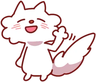 👋 kot, kreskówka, zwierzę, słodki, machający, przyjazny telegram sticker