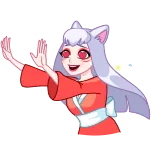 😍 애니메이션, 카와이, 소녀, 여우 소녀, 귀여운, 일러스트 telegram sticker