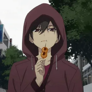🥀 Anime, Sweat à capuche, Dango, Nourriture, Personnage, Garçon telegram sticker