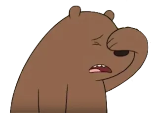 ▫️ Grizz We Bare Bears Cartoon, Bär, Traurig, Facepalm, Frustriert whatsapp sticker
