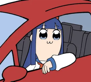 🚘 Popuko Pop Team Epic Anime, Popuko, Pop Team Epic, Autofahren, Auto, Süß telegram sticker