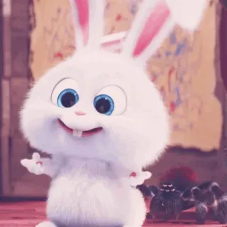 🎟 Snowball The Secret Life of Pets lapin, mignon, animal, blanc, doux whatsapp sticker