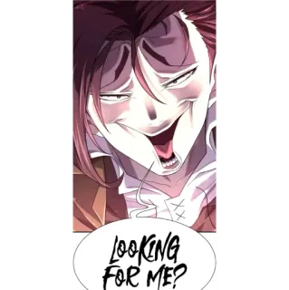 😈 LOOKING FOR ME? manga, anime, comic, villain, evil, smile, looking telegram sticker