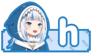 🔤 Gawr Gura h Anime, VTuber, Squalo, Carino, Gawr Gura telegram sticker