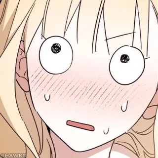 🤍 HAWKS animé, choqué, mignon, kawaii, manga, expression, cheveux blonds, dessin animé telegram sticker