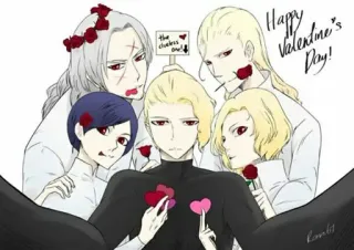 🍬 the clueless one! anime, valentine's day, hearts, roses, illustration, cartoon telegram sticker