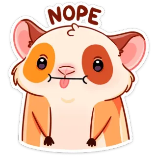 🙅‍♂️ NOPE แฮมสเตอร์, น่ารัก, ไม่, สัตว์, หนู, สีหน้า, สติกเกอร์ telegram sticker
