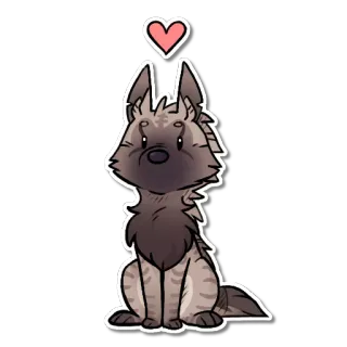 ❤ pies, szczeniak, kreskówka, serce, słodki, zwierzę domowe, zwierzę whatsapp sticker