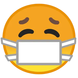 😷 Emoji, Masker, Sakit, Wajah, Kesehatan telegram sticker