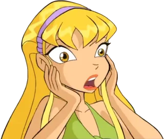 😱 Stella Winx Club desenho animado, loira, chocado, fada, Winx telegram sticker