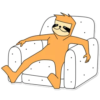 ☺️ ленивец, расслабляющий, мультфильм, диван, ленивый, сонный whatsapp sticker