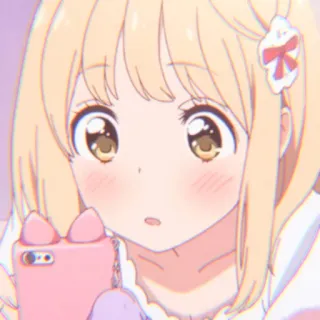 🌷 anime, cartoon, kawaii, cute, girl, blonde, manga whatsapp sticker