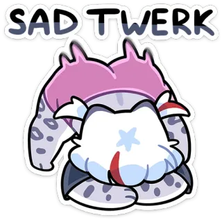 🌟 SAD TWERK 电臀舞, 悲伤, 跳舞, 屁股, 兽人, 角色 telegram sticker