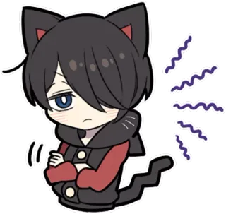 😠 Anime, Katze, Chibi, Traurig, Kawaii, Niedlich, Manga whatsapp sticker