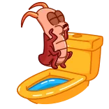 👋 Vaso sanitário, Desenho animado, Animal, Sentado, Engraçado, Banheiro, Humor telegram sticker