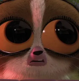 🤔 Mort Madagascar Lemur, niedlich, Cartoon, Augen, Tier telegram sticker