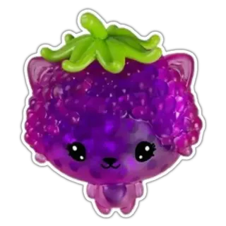 🍇 giocattolo, carino, animale, gatto, uva, figurina, da collezione whatsapp sticker