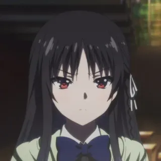 😑 anime, girl, school uniform, serious, long hair telegram sticker