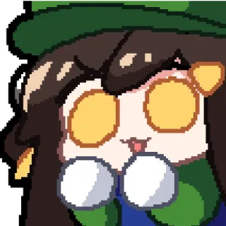 😀 pixel art, sticker, cute, anime, hat telegram sticker