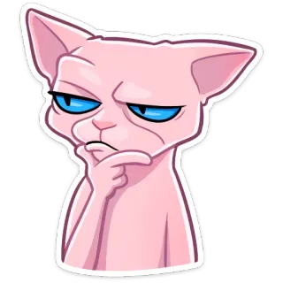 🤔 Katze, Sphinx, denkend, Meme, Tier, Haustier, Ausdruck, lustig telegram sticker