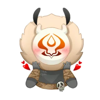 ❤️ stworzenie, maska, słodkie, potwór, czaszka, grafika cyfrowa telegram sticker
