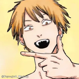 🪚 Denji Chainsaw Man Anime, Charakter, Vampirzähne telegram sticker