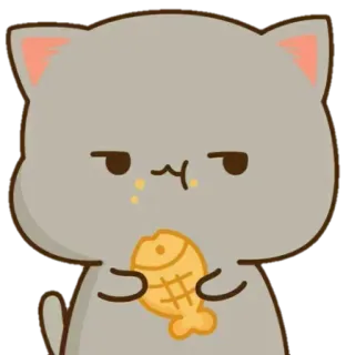 😒 kot, ryba, słodki, kreskówka, zwierzę whatsapp sticker