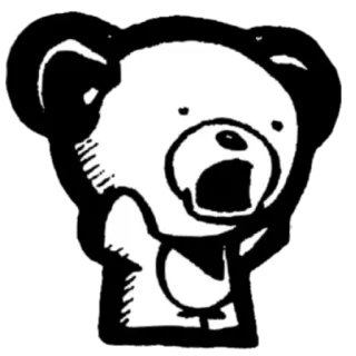😲 oso, dibujos animados, pegatina, animal, lindo telegram sticker
