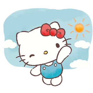 ☀ Hello Kitty Hello Kitty, Kreskówka, Słodkie, Kot, Kawaii, Anime telegram sticker