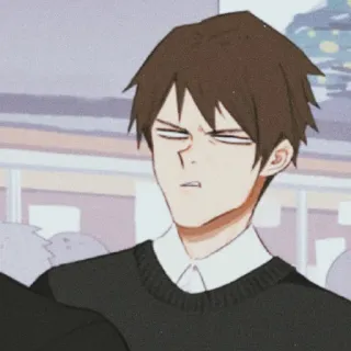 😕 Anime, Mann, Cartoon, Ausdruck, Figur, Asiatisch telegram sticker