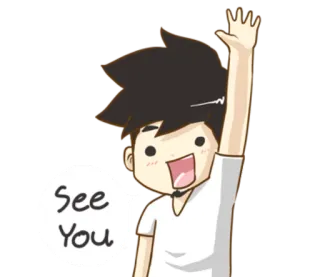 👋 See You kartun, gelombang, sampai jumpa, jumpa lagi, ramah, salam telegram sticker