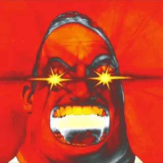👹 Mr. Incredible Мем, Злой, Красный, Искаженный, Глаза telegram sticker