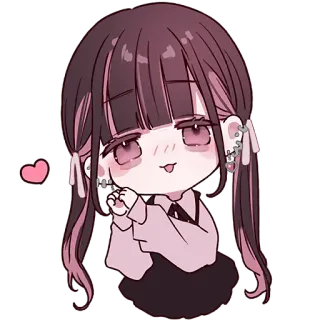 🥰 Anime, Chibi, Leuk, Meisje, Cartoon, Roze, Kawaii telegram sticker