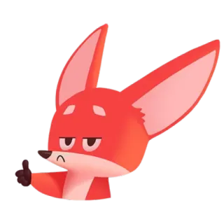 👍 vos, middelvinger, onbeschoft, dier, cartoon telegram sticker