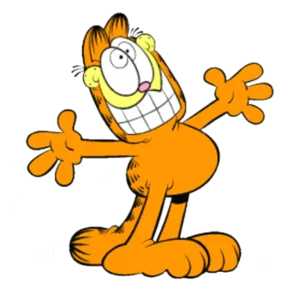 🤪 Garfield cat, orange, cartoon, comic strip whatsapp sticker