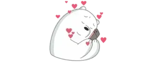 ✨ Ice Bear We Bare Bears Bär, Cartoon, Liebe, Herz, Handy, süß, Eisbär telegram sticker