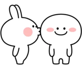 😘 うさぎ, キス, 幸せ, 可愛い, 動物, 愛 telegram sticker