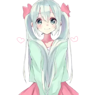 😊 Anime, Mädchen, Süß, Kawaii, Manga, Cartoon telegram sticker