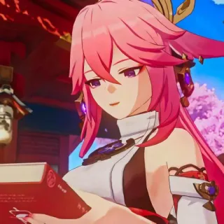 💜 Yae Miko Genshin Impact アニメ, ゲーム, 原神, 八重神子, キャラクター telegram sticker