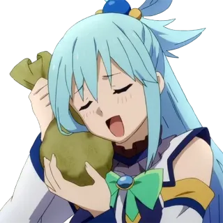 😁 Aqua Konosuba アニメ, このすば, アクア, 可愛い, カートゥーン, 面白い telegram sticker