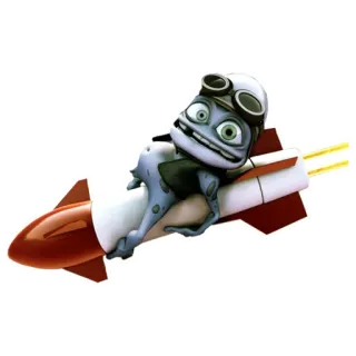 🚀 Crazy Frog Cartoon, Frosch, Rakete, Figur telegram sticker