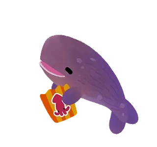 🐬 cá voi, mực ống, biển, động vật, hoạt hình telegram sticker
