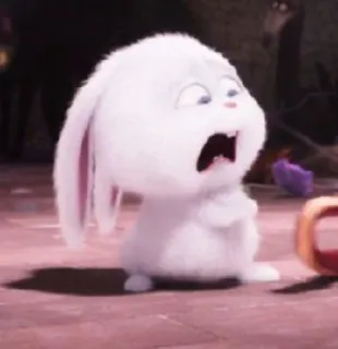 🐰 Snowball The Secret Life of Pets coelho, coelhinho, branco, desenho animado, assustado whatsapp sticker