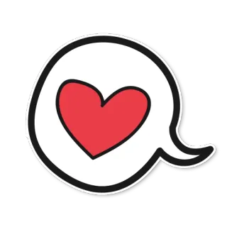 ❤️ cinta, hati, gelembung ucapan, hari valentine, emoji, kartun whatsapp sticker