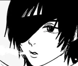 🌟 Himeno Chainsaw Man Anime, Manga, Himeno, Chainsaw Man, Personaje, Blanco y negro telegram sticker
